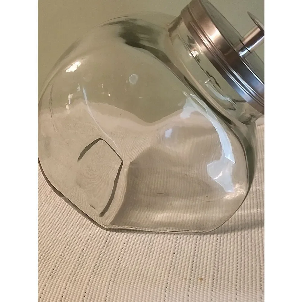 Clear Glass Kitchen Canister with Silver Lid